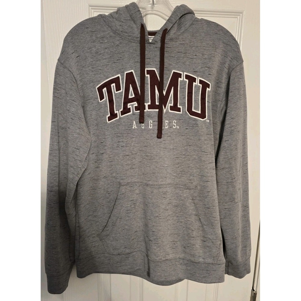 Texas A&M TAMU Gray Hoodie Sweatshirt Mens Medium AGGIES Champiom Pullover NCAA